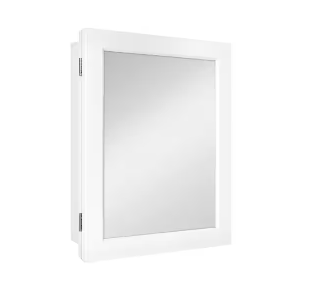 Glacier Bay 15-1/4 in. W x 26 in. H Rectangular Framed Recessed or Surface-Mount Bathroom Medicine Cabinet with Mirror, Black
